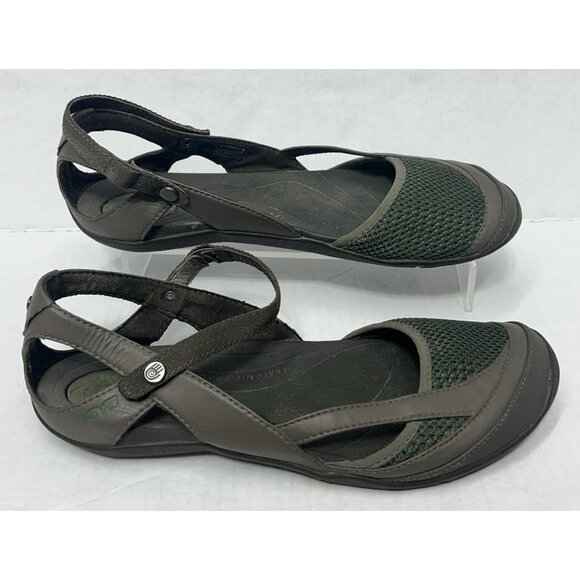 Teva Northwater Sporty Mary Jane Sandals Brown Green Women's 8 Closed Toe Hiking - Picture 1 of 7
